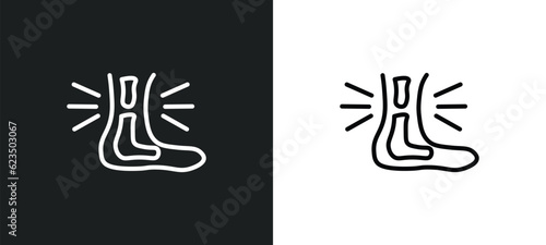 sprained ankle icon isolated in white and black colors. sprained ankle outline vector icon from sports collection for web  mobile apps and ui.
