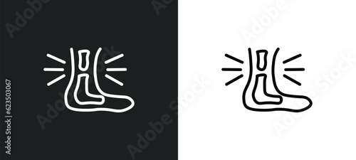 sprained ankle icon isolated in white and black colors. sprained ankle outline vector icon from sports collection for web, mobile apps and ui.