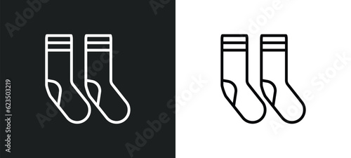 long socks icon isolated in white and black colors. long socks outline vector icon from sports collection for web, mobile apps and ui.