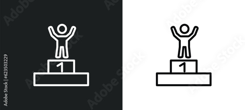 number one athlete icon isolated in white and black colors. number one athlete outline vector icon from sports collection for web, mobile apps and ui.