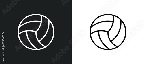 volleyball icon isolated in white and black colors. volleyball outline vector icon from sport collection for web, mobile apps and ui.