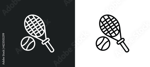 tennis icon isolated in white and black colors. tennis outline vector icon from sport collection for web, mobile apps and ui.