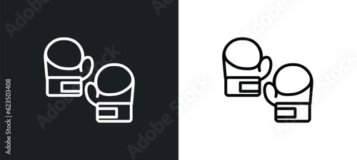 boxing gloves icon isolated in white and black colors. boxing gloves outline vector icon from sport collection for web, mobile apps and ui.
