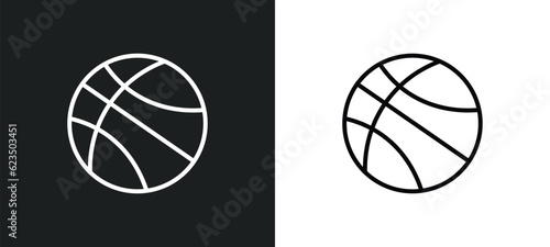 basketball icon isolated in white and black colors. basketball outline vector icon from sport collection for web, mobile apps and ui.