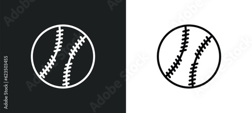 baseball icon isolated in white and black colors. baseball outline vector icon from sport collection for web, mobile apps and ui.