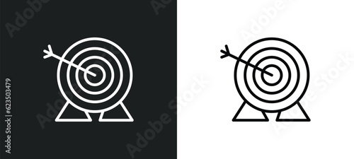 archery icon isolated in white and black colors. archery outline vector icon from sport collection for web, mobile apps and ui.