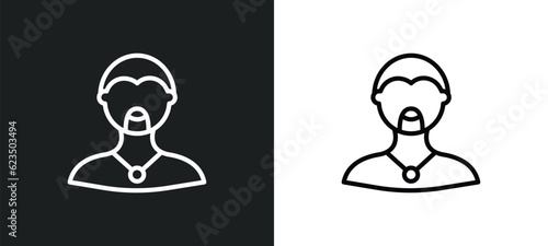 rocker icon isolated in white and black colors. rocker outline vector icon from social media marketing collection for web, mobile apps and ui.