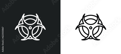 radioactive elements icon isolated in white and black colors. radioactive elements outline vector icon from signs collection for web, mobile apps and ui.