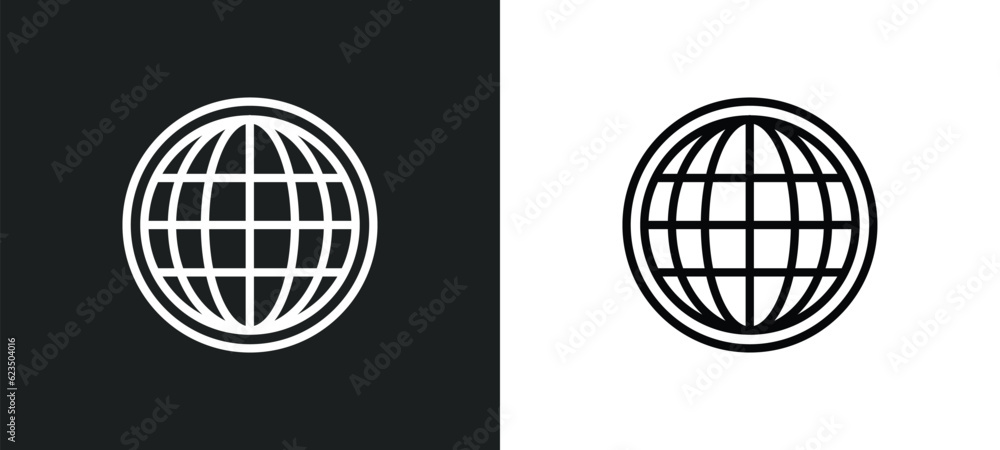 world grid icon isolated in white and black colors. world grid outline vector icon from signs collection for web, mobile apps and ui. world grid icon isolated in white and black colors. world grid outline vector icon from signs collection for web, mobile apps and ui.