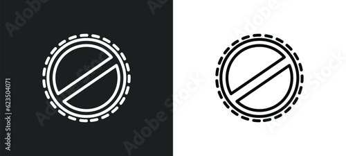 prohibition icon isolated in white and black colors. prohibition outline vector icon from signs collection for web, mobile apps and ui.