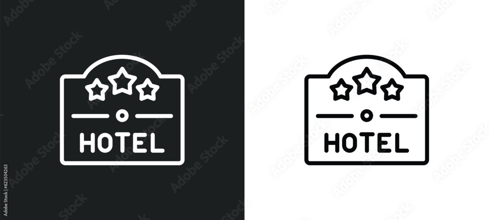 Fototapeta premium square hotel icon isolated in white and black colors. square hotel outline vector icon from signs collection for web, mobile apps and ui.