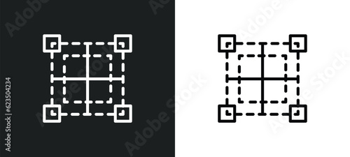borders icon isolated in white and black colors. borders outline vector icon from signs collection. thin collection for web, mobile apps and ui.