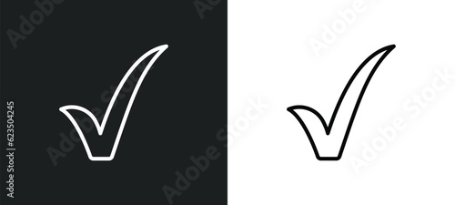 tick icon isolated in white and black colors. tick outline vector icon from signs collection for web, mobile apps and ui.