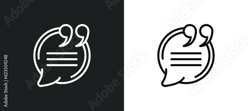 quotes icon isolated in white and black colors. quotes outline vector icon from signs collection for web, mobile apps and ui.