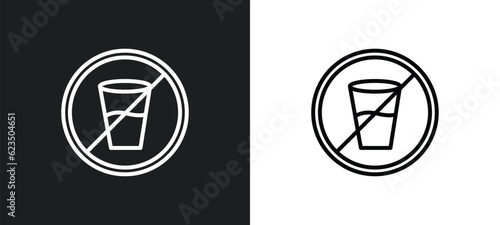 no drinks icon isolated in white and black colors. no drinks outline vector icon from signs collection for web, mobile apps and ui.