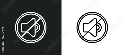 silence icon isolated in white and black colors. silence outline vector icon from signs collection for web, mobile apps and ui.