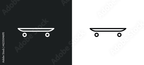 skateboard icon isolated in white and black colors. skateboard outline vector icon from signs collection for web, mobile apps and ui.
