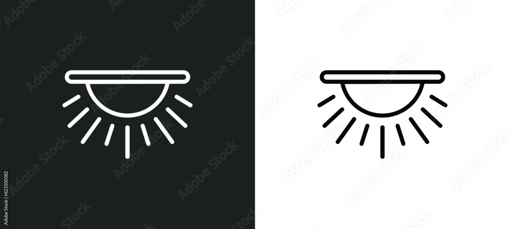 dome light icon isolated in white and black colors. dome light outline vector icon from shapes collection for web, mobile apps and ui. dome light icon isolated in white and black colors. dome light outline vector icon from shapes collection for web, mobile apps and ui.