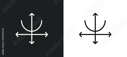 parabola icon isolated in white and black colors. parabola outline vector icon from shapes collection for web  mobile apps and ui.