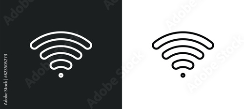 wireless icon isolated in white and black colors. wireless outline vector icon from shapes collection for web, mobile apps and ui.