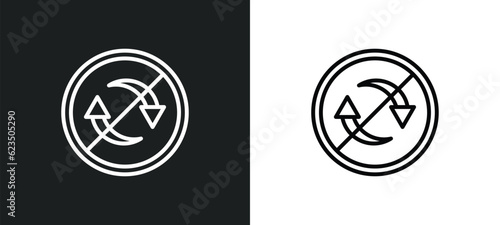 non recyclable icon isolated in white and black colors. non recyclable outline vector icon from shapes collection for web, mobile apps and ui.