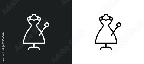 sewing icon isolated in white and black colors. sewing outline vector icon from sew collection for web, mobile apps and ui.