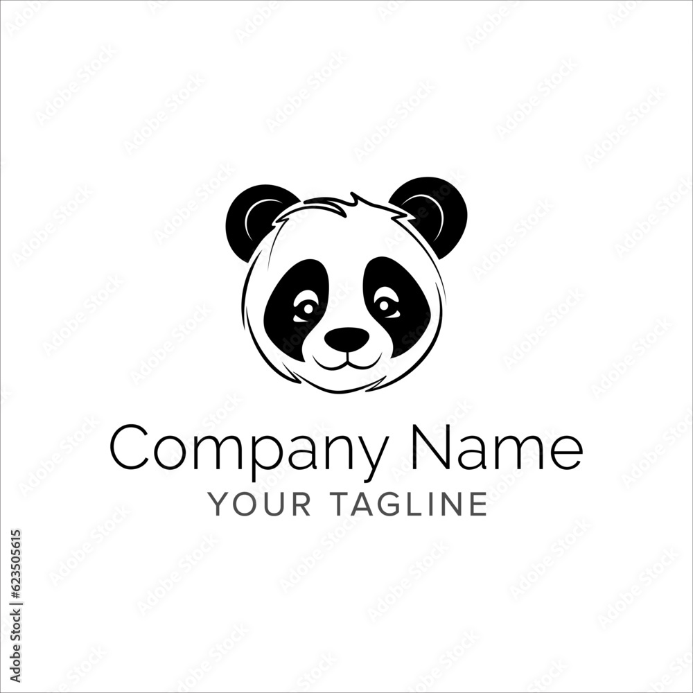 panda line art logo design. Simple modern minimalist animal logo illustration vector. panda line art logo design. Simple modern minimalist animal logo illustration vector.