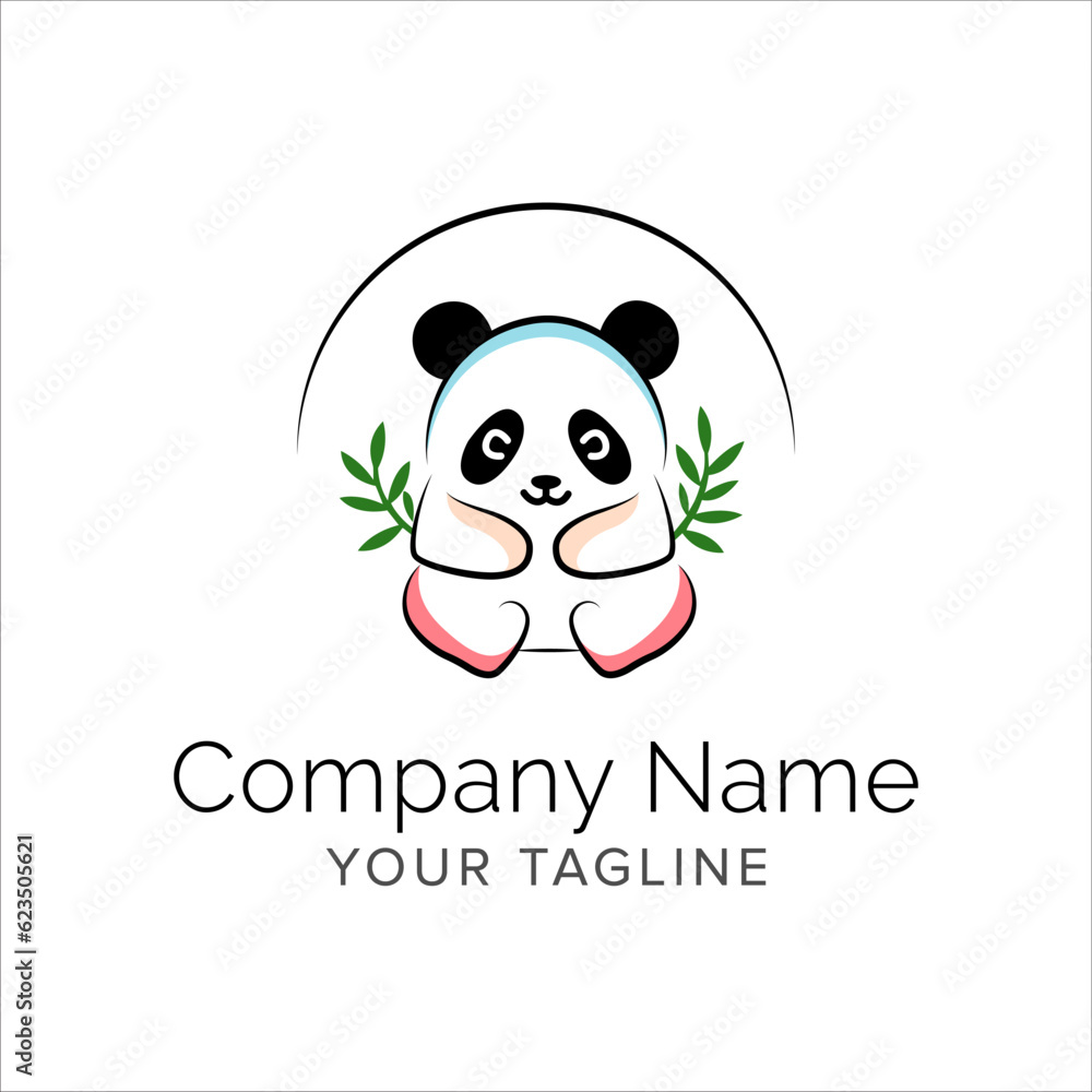 panda line art logo design. Simple modern minimalist animal logo illustration vector. panda line art logo design. Simple modern minimalist animal logo illustration vector.