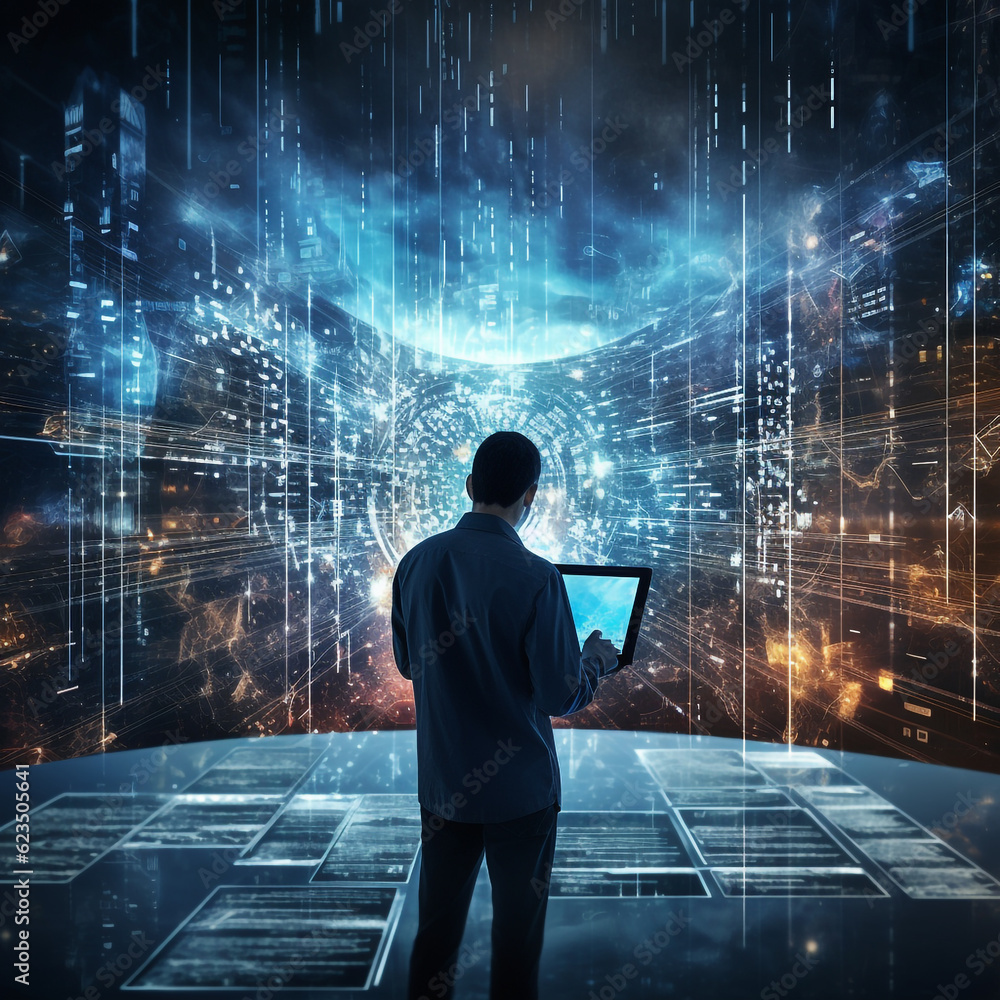 Obraz premium image of professional, Artificial intelligence looking data, data science and graph.