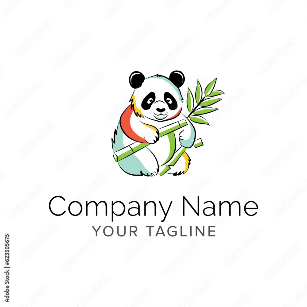 panda line art logo design. Simple modern minimalist animal logo illustration vector. panda line art logo design. Simple modern minimalist animal logo illustration vector.