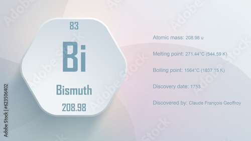 Modern periodic table element Bismuth 3D Vector Illustration