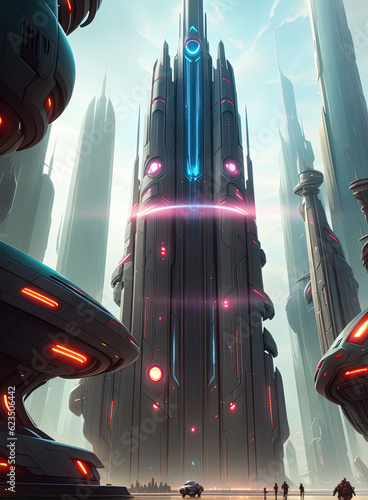 Futuristic city of the future. Ai generated