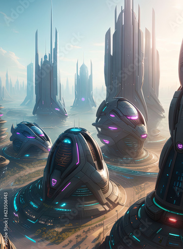 Futuristic city of the future. Ai generated