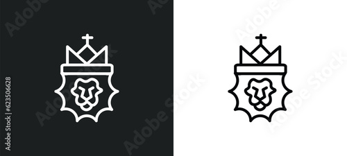 lion of judah icon isolated in white and black colors. lion of judah outline vector icon from religion collection for web, mobile apps and ui.