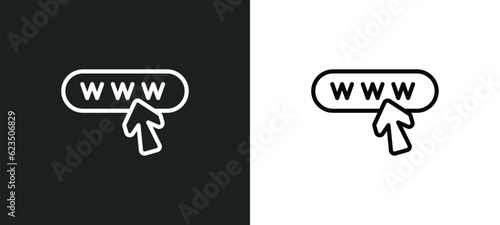 web domain icon isolated in white and black colors. web domain outline vector icon from programming collection for web, mobile apps and ui.