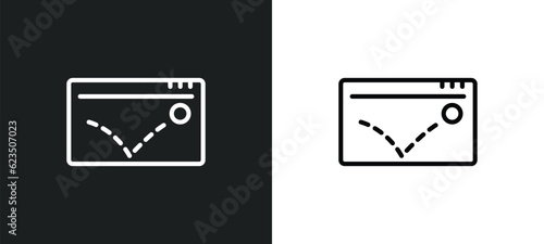 advertising bounce icon isolated in white and black colors. advertising bounce outline vector icon from programming collection for web, mobile apps and ui.