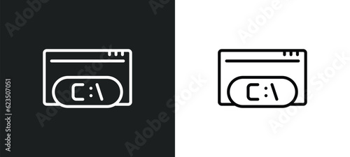 command icon isolated in white and black colors. command outline vector icon from programming collection for web, mobile apps and ui.