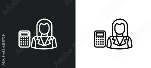 Fotografiet mathematician icon isolated in white and black colors