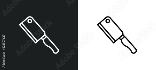 butcher with knife icon isolated in white and black colors. butcher with knife outline vector icon from people collection for web, mobile apps and ui.