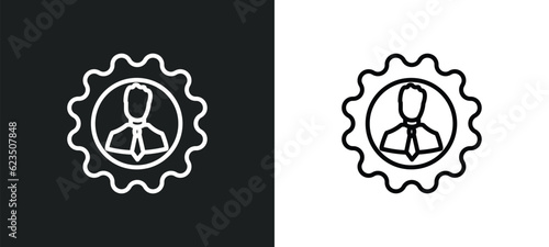 perfect worker icon isolated in white and black colors. perfect worker outline vector icon from people collection for web, mobile apps and ui.