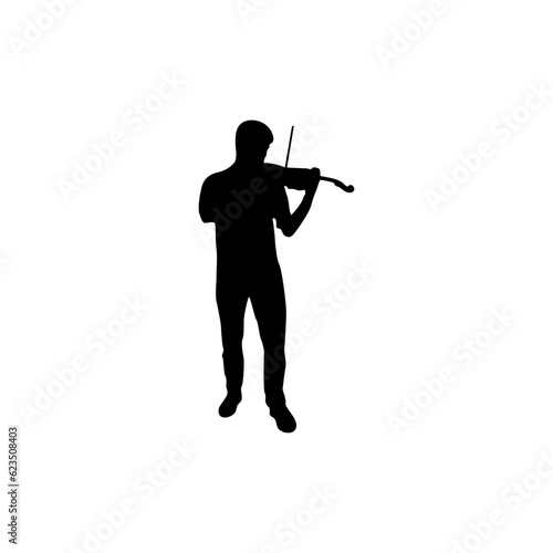 violin player vector illustration for an icon,symbol or logo. violinist silhouette