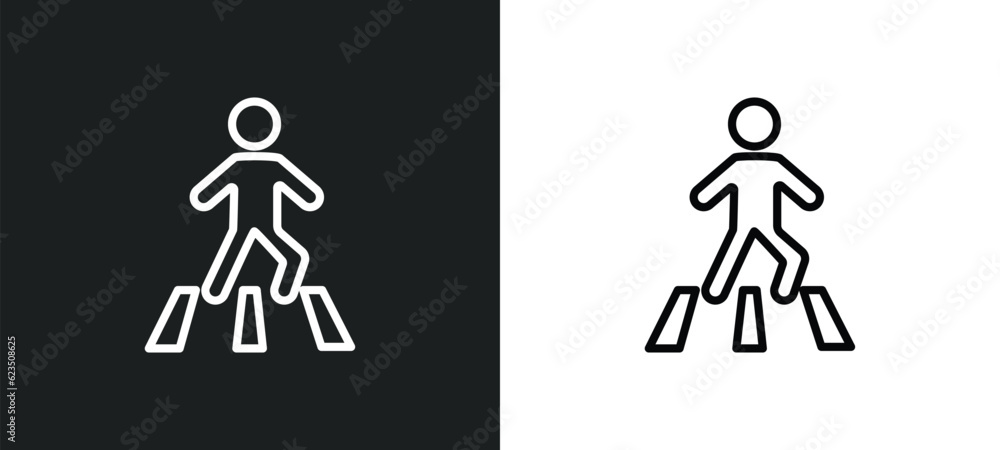Fototapeta premium road crossing icon isolated in white and black colors. road crossing outline vector icon from people collection for web, mobile apps and ui.