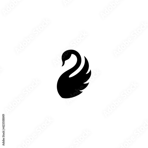 Fototapeta Naklejka Na Ścianę i Meble -  swan vector illustration for an icon,symbol or logo. swan template logo 