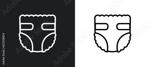 baby diaper icon isolated in white and black colors. baby diaper outline vector icon from people collection for web, mobile apps and ui.