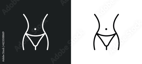 hips icon isolated in white and black colors. hips outline vector icon from people collection for web, mobile apps and ui.