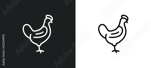 chichen hen icon isolated in white and black colors. chichen hen outline vector icon from other collection for web, mobile apps and ui.