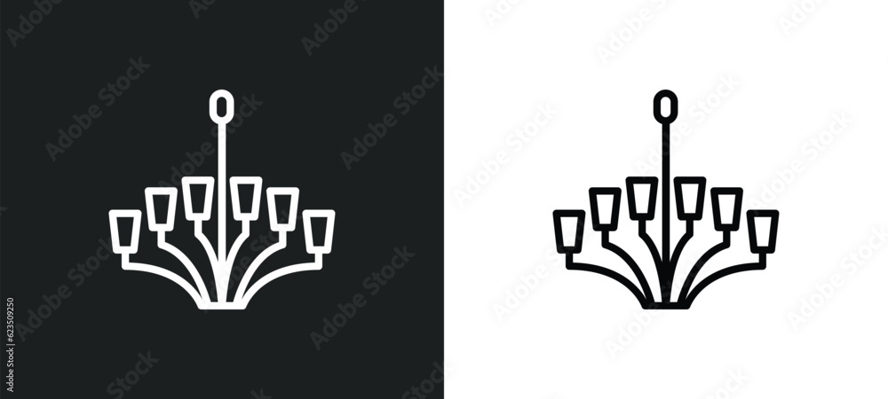 chandeliers icon isolated in white and black colors. chandeliers outline vector icon from other collection for web, mobile apps and ui.