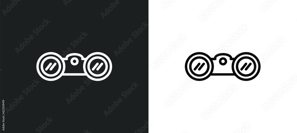binocular icon isolated in white and black colors. binocular outline vector icon from nautical collection for web, mobile apps and ui.