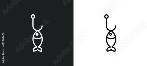 fish shaped bait icon isolated in white and black colors. fish shaped bait outline vector icon from nautical collection for web, mobile apps and ui.