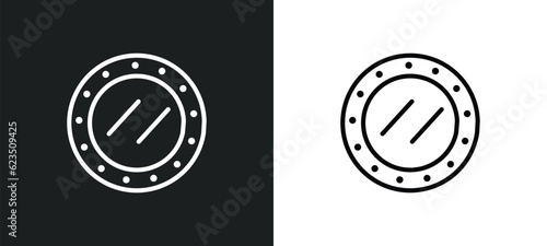 submarine window icon isolated in white and black colors. submarine window outline vector icon from nautical collection for web, mobile apps and ui.